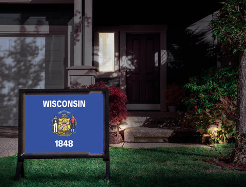 Wisconsin State Flag Yardsy Sign