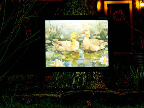 Happy Yellow Ducks Yardsy Sign
