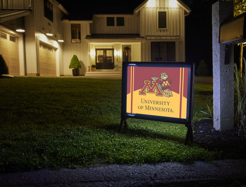Minnesota M Goldy Mascot Maroon Yardsy Sign