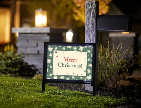 Christmas Retro Pattern Holiday Yardsy Sign