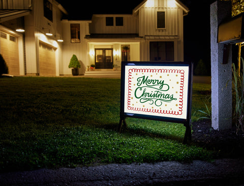 Merry Christmas Script Yardsy Sign