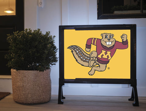 Minnesota Goldy Gopher Gold Yardsy Sign