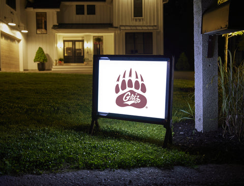 Montana Bear Paw Griz White Yardsy Sign