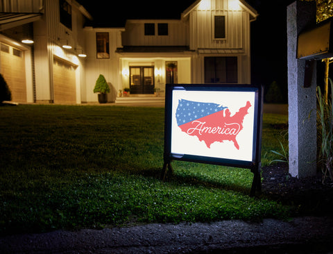 America Map Yardsy Sign