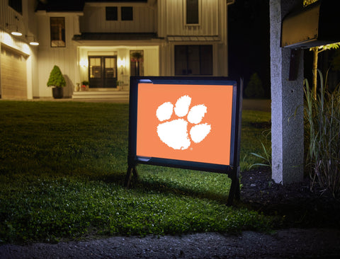 Clemson Paw Print Orange Yardsy Sign