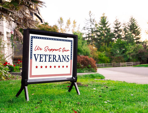 We Support Our Veterans Yardsy Sign