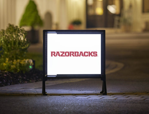Arkansas Razorbacks Wordmark White Yardsy Sign