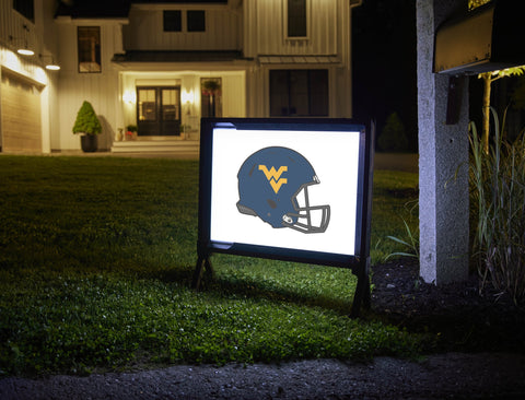 West Virginia Helmet Blue Mark White Yardsy Sign