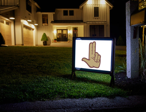 Texas State Hand White Yardsy Sign