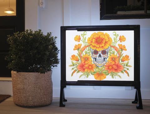 Flower Skull Day Of The Dead Yardsy Sign