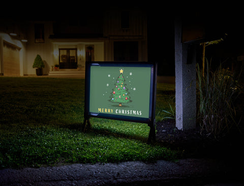 All Green Christmas Tree Yardsy Sign