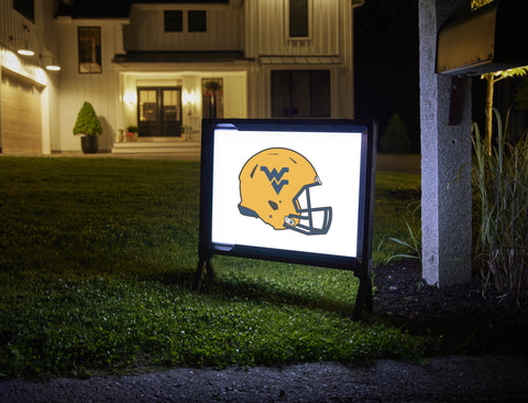 West Virginia Helmet Gold Mark White Yardsy Sign