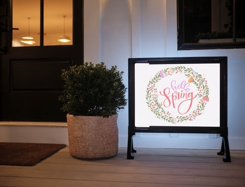 Hello Spring Wreath Yardsy Sign