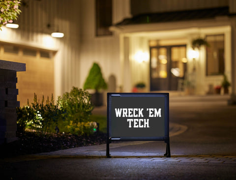 Texas Tech Wreck Em Black Yardsy Sign