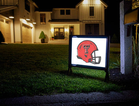 Texas Tech Red Helmet White Yardsy Sign