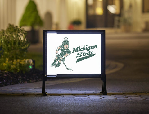 Michigan State Sparty Hockey White Yardsy Sign