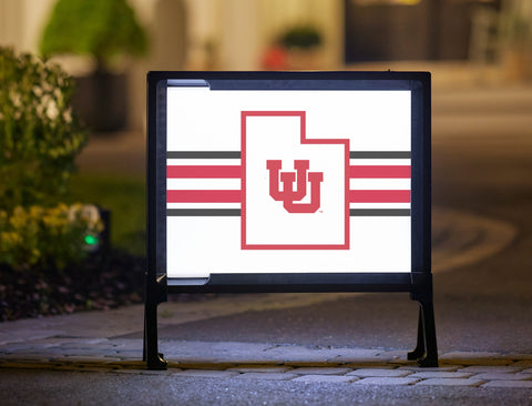 University of Utah State Outline White Yardsy Sign