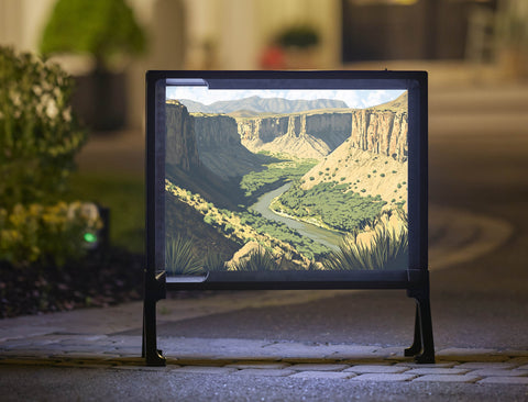 Desert River Valley Landscape Yardsy Sign