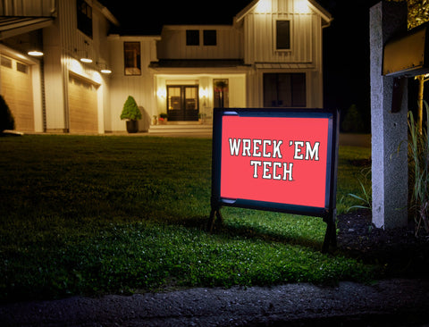 Texas Tech Wreck Em Red Yardsy Sign