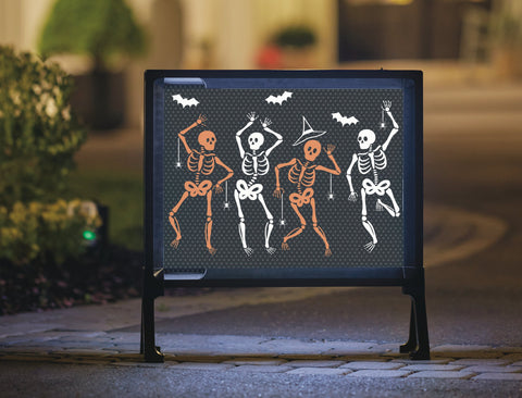 Skeleton Boogie Halloween Yardsy Sign