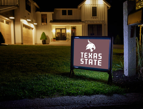 Texas State Mascot Maroon Yardsy Sign