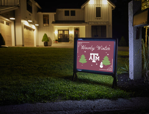 Texas A&M Howdy Winter Yardsy Sign