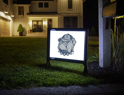 Georgetown Bulldog Mascot White Yardsy Sign