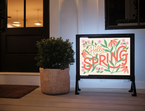 Hello Spring Floral Yardsy Sign