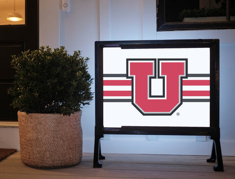 Utah Utes Stripe White Yardsy Sign
