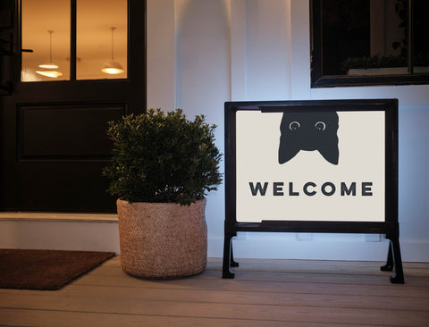 Welcome Cat Yardsy Sign