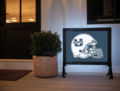 USU Helmet Blue Yardsy Sign