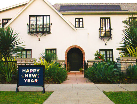 Happy New Year Multicolor Yardsy Sign