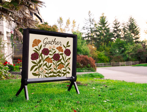Floral Gather Yardsy Sign