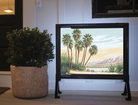 Desert Cactus Palm Oasis Landscape Yardsy Sign