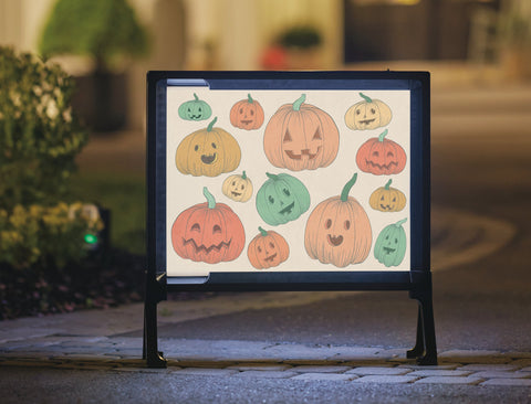 Colorfull Jack O Lanterns Halloween Yardsy Sign