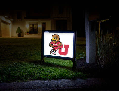 University of Utah Swoop U White Yardsy Sign