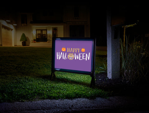 Purple Happy Halloween Pumpkin Tiger LSU Yardsy Sign