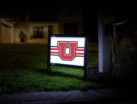 Utah Utes Stripe White Yardsy Sign