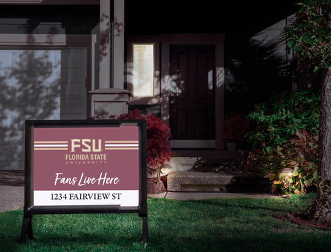 Fans Live Here Florida State Custom Yardsy Sign