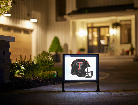 Texas Tech Black Helmet White Yardsy Sign