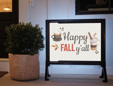 Cozy Happy Fall Y'all Yardsy Sign