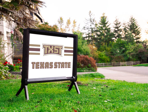 Texas State TXST Stripes White Yardsy Sign