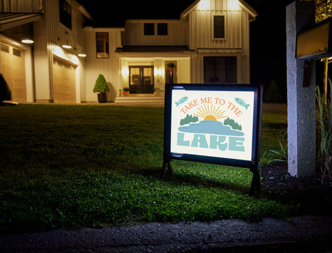 Take Me To The Lake Yardsy Sign