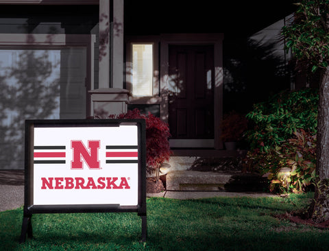 Nebraska N Stripes White Yardsy Sign