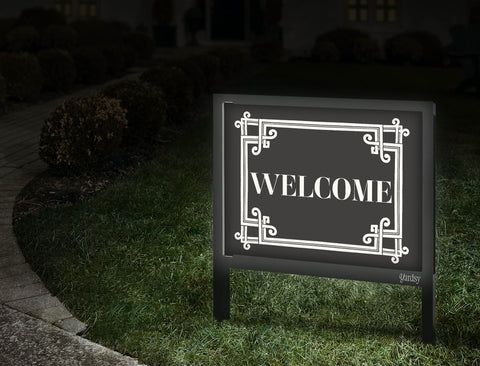 Ornate Border Welcome Yardsy Sign