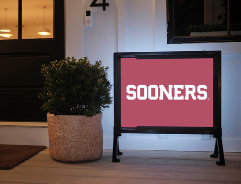 Oklahoma Sooners Wordmark Crimson Yardsy Sign