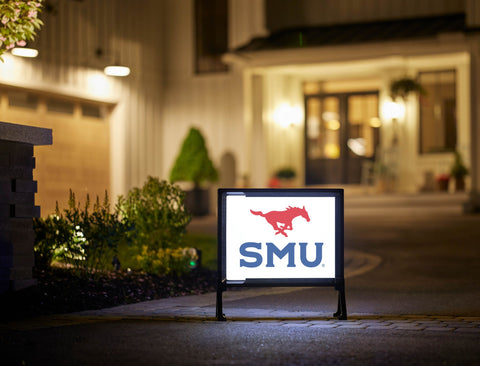 SMU Mustang Red Blue Yardsy Sign