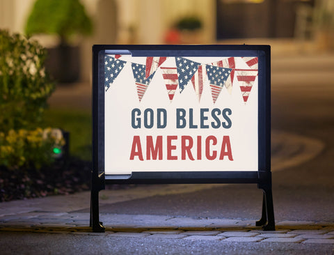 God Bless America Flag Pendant Yardsy Sign