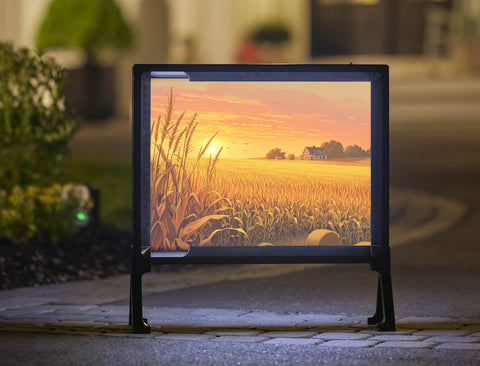 Cornfield At Sunset Yardsy Sign