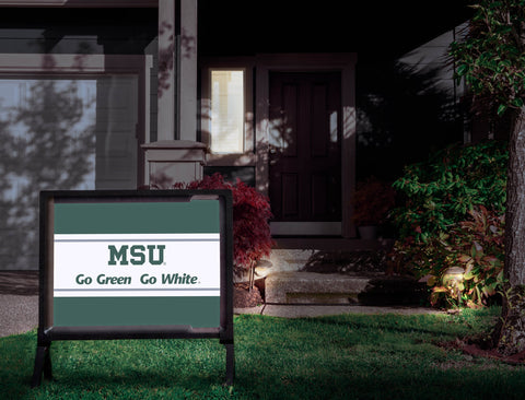 Michigan State MSU Go Green Go White Green Yardsy Sign